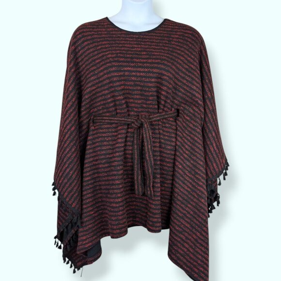 V. A.B. Collection Striped Poncho - Picture 2 of 7